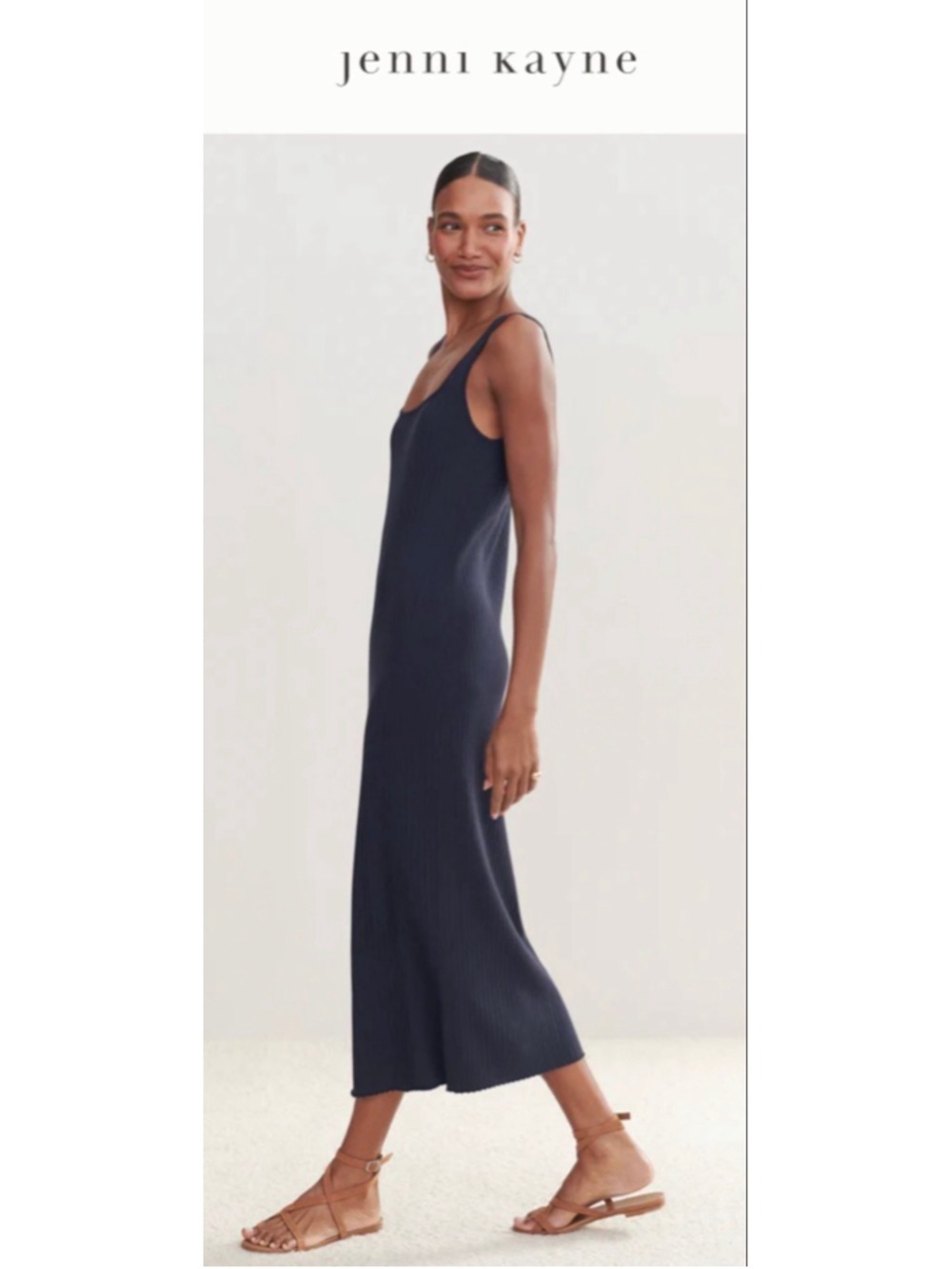 NWT Jenni Kayne Rib Tank Maxi Dress Dark Navy M - Picture 3 of 10